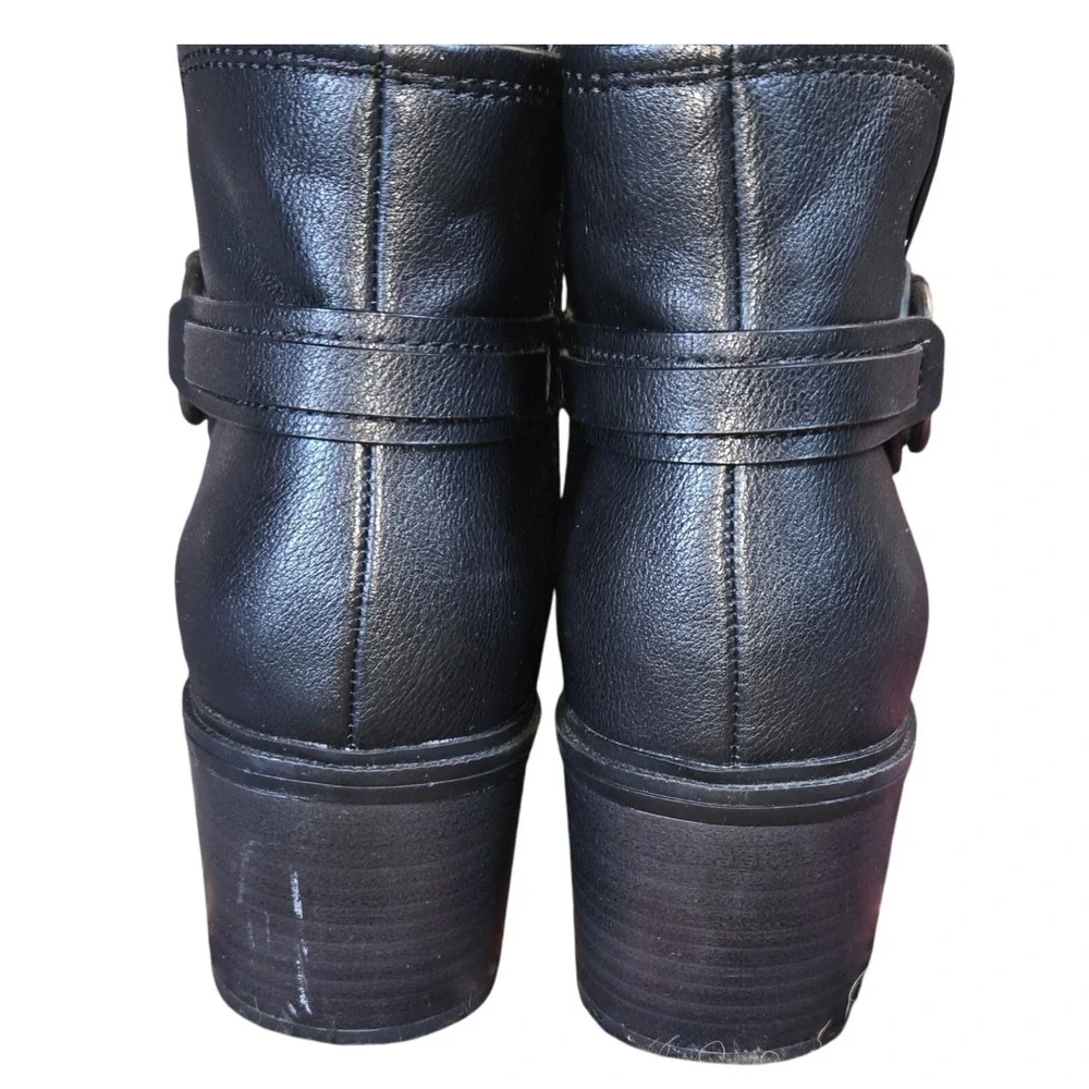 Baretraps Black Ankle Boots Round‎ Toe Faux Leather Comfort Casual Shoes